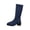 Dark Blue, variant on Women's Knit Stretch Sock Boot Low Block Heel Round Toe Side Fall Winter Dress Boots for Women Breathable Comfortable Ankle Boots