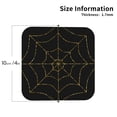 thumbnail image 2 of Honeii Golden Spider Web print Leather Coaster Set of 4, ideal for safeguarding your furniture from drinks spills and effortless cleanup-Square, 2 of 6