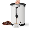 thumbnail image 1 of Twister.CK Commercial Coffee Urn, 100 Cups Double Stainless Steel Coffee Maker Dispenser Fast Brew, Hot Water Urn for Catering, Meeting, Wedding, White, 1 of 11