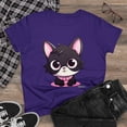 thumbnail image 4 of Women's Midweight Cotton T-Shirt Cute Cartoon Kitten 001, 4 of 4