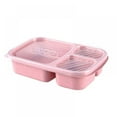 thumbnail image 3 of Lunch Box 3 Compartment Food Storage Containers with Lids Bento Lunch Box Divided Plates Divided Dinner Tray Bento Lunch Box Divided Food Containers Can Microwave and Dishwasher Safe,1pc, 3 of 5