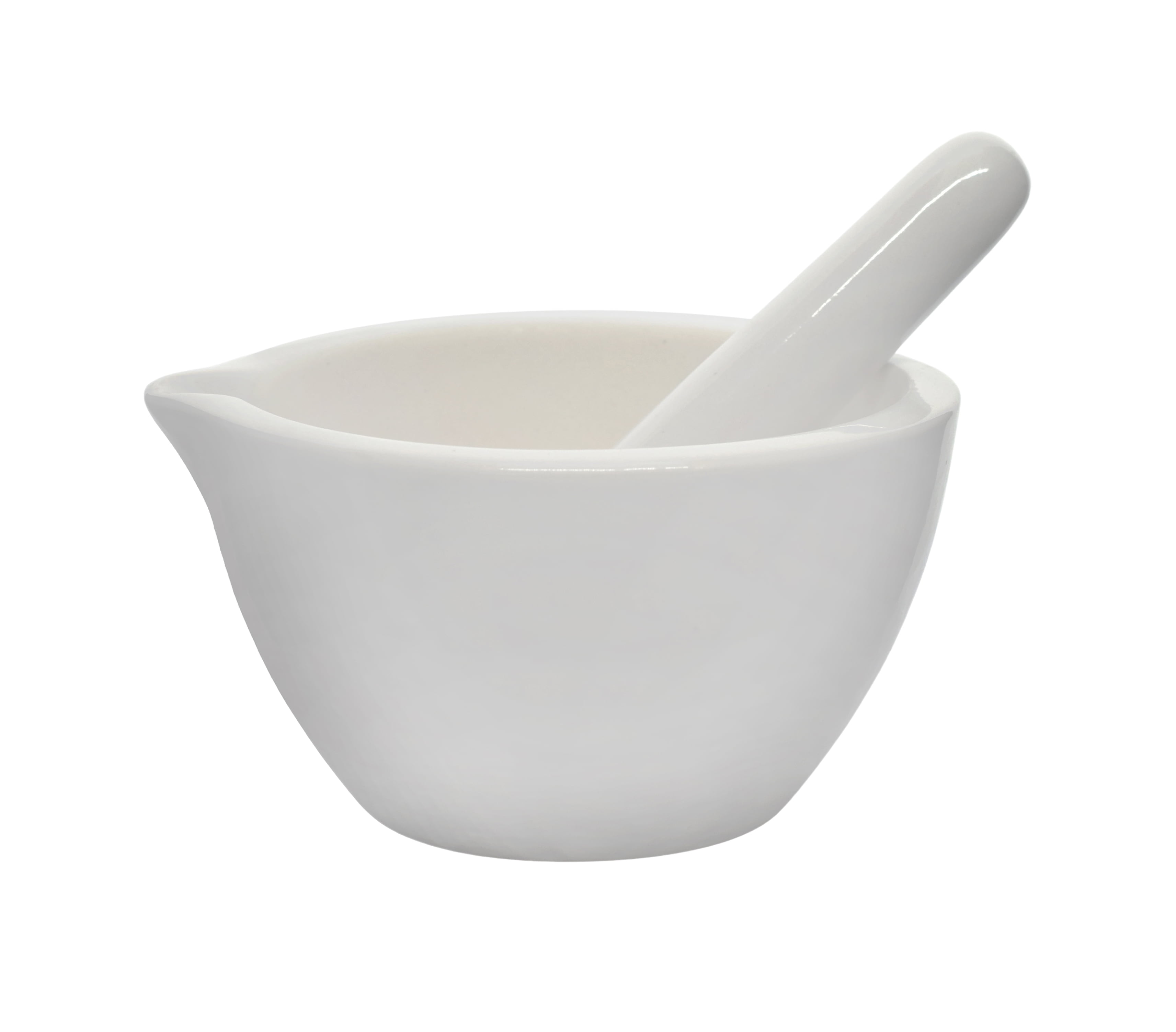 Mortar And Pestle Classic Stone White Pestal Natural Set To Grind Food Porcelain 