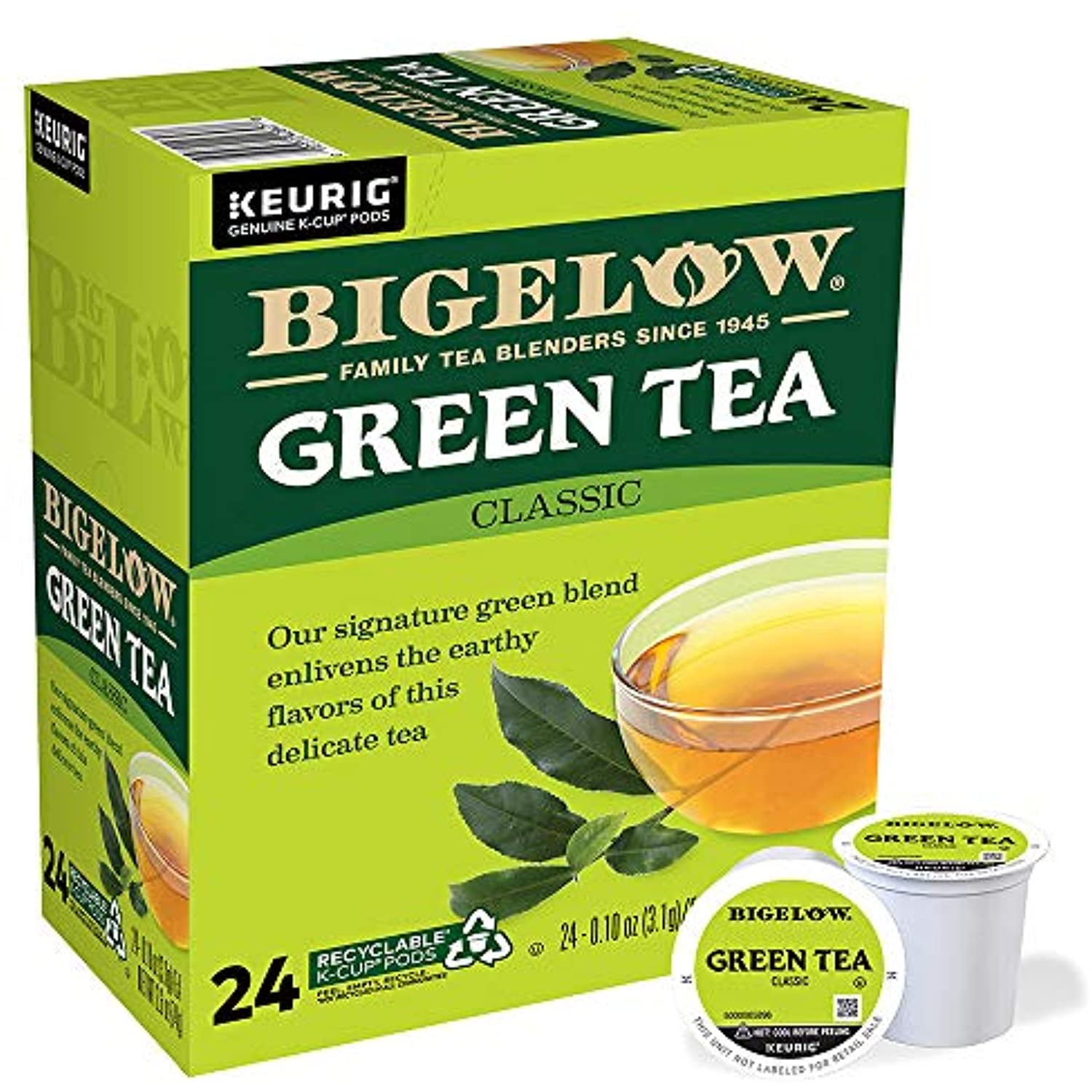 Bigelow Green Tea Keurig K-Cup Pods, 24 Count Box (Pack Of 4) Caffeinated 96 K-Cup Pods Total
