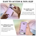 thumbnail image 2 of Compatible with Magsafe Wireless  Charging 2 in 1 Detachable for iPhone Air Wallet Case with Card Slot Women Men, Classic Magnetic PU Leather Flip Cover for iPhone Air, Purple, 2 of 8