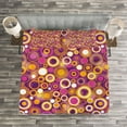 thumbnail image 3 of Ambesonne Geometric Quilted Bedspread Set 3 Pcs, Vintage Circles Round, Queen Size, Multicolor, 3 of 3