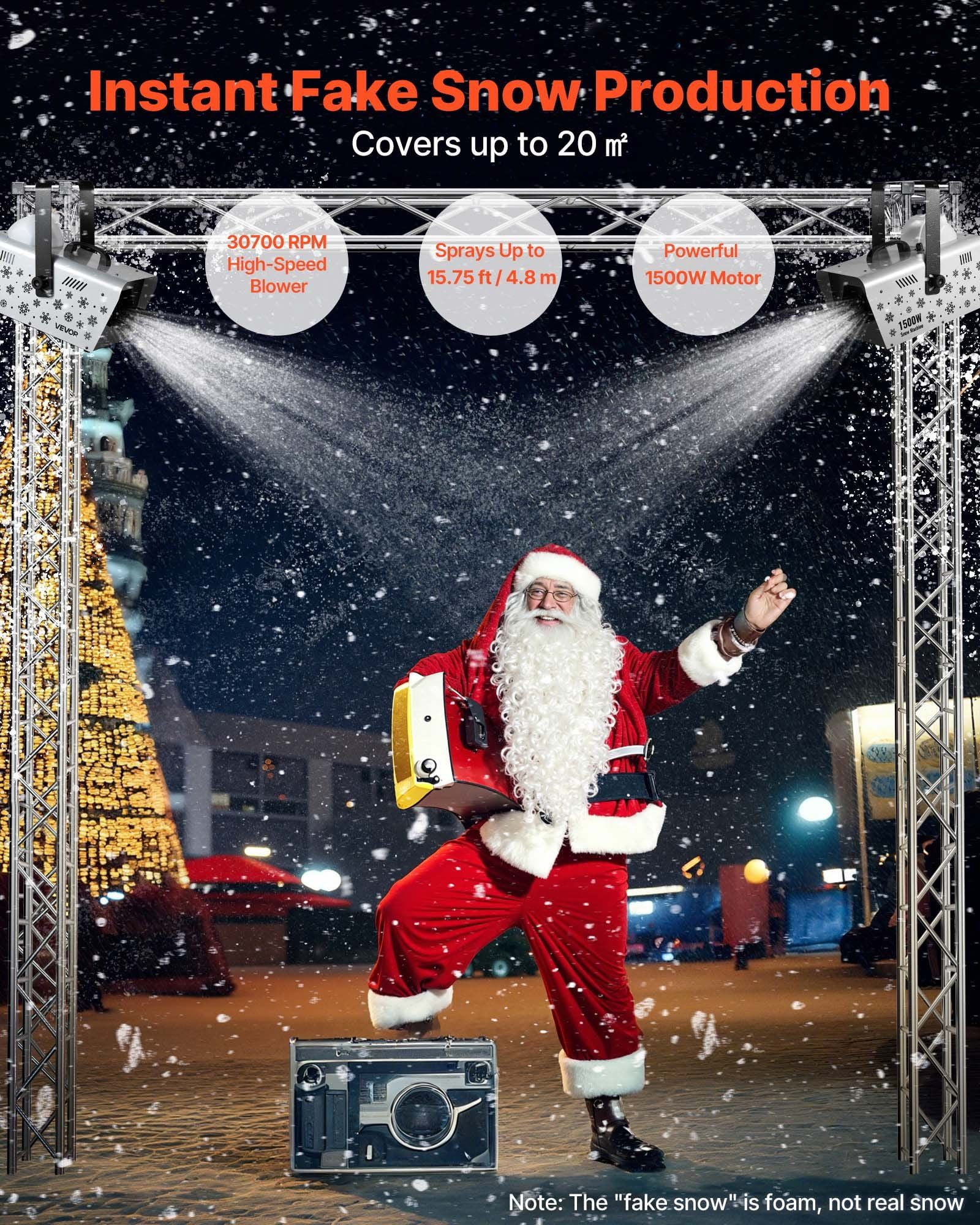 Snow Machine, 1500W Handheld/Hanging Snow Maker By Wireless Remote Control, Portable Snowmaking Machine, High Output Snowflake Maker with 5L Tank for Christmas Party Wedding Stage Effects