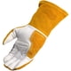 thumbnail image 5 of Caiman - Guantes de soldadura TIG/multitarea de grano de cabra, parte trasera de piel vacuno dividida, pu&ntilde;o extendido de 4 pulgadas, blanco/dorado, mediano (1540-4) CAIMAN NA, 5 of 7