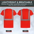 thumbnail image 6 of North 15 High-Visibility Reflective Safety Short Sleeve Red Safety T-Shirt with Moisture Wicking Mesh-6675-2XL, 6 of 9