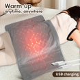 thumbnail image 2 of SNNROO 1pc CozyCare USB Powered Electric Heating Pad  Contemporary Knitted Polyester  Multipurpose All-Season Warmth for Waist  Back  Neck  Shoulders  Machine Washable  No Battery Require, 2 of 7