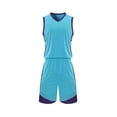 thumbnail image 5 of RKSTN Soccer Maillot Enfants Sans Manches Col Rond Chandail de Soccer avec Shorts Ensemble d'Uniforme d'Entraînement 2 Pcs Ensemble de Maillot de Soccer (Bleu Pâle, 3TP) Unisexe, 5 of 5