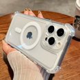 thumbnail image 1 of Shockproof Transparent Magnetic Phone Case For iPhone 15 14 13 11 12 Pro Max 15 Plus For Magsafe Wireless Charge Acrylic Cover Clear For iPhone 15, 1 of 6