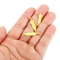thumbnail image 4 of Feather Charm, 50Pcs Mini Feather Pendant Charm Bulk Metal Vintage Designer Dream Catcher, Gold Tone, 4 of 6