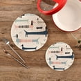 thumbnail image 2 of FREEAMG Cute Navy Blue Dachshund Pot Holders Trivets Set 2 Pcs,Round 100% Cotton Braided Hot Pads for Hot Dishes Hot Pots and Pans/Kitchen Trivets, 2 of 7