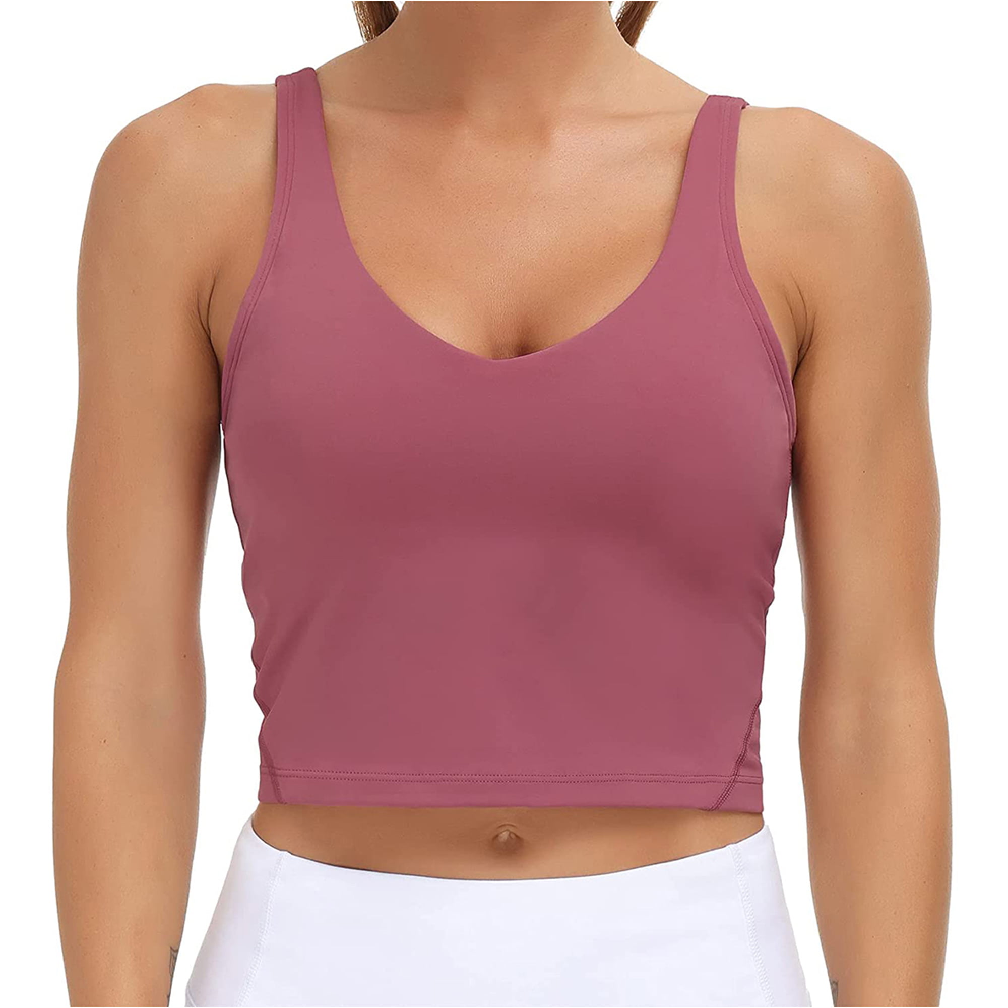 THE GYM PEOPLE Women's Longline Sports Bra Wirefree Padded Medium Support  Yoga