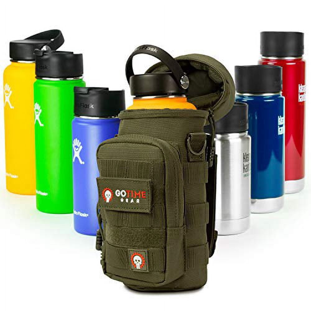 Go Time Gear Exo-Tek H2O MOLLE Water Bottle Carrier Pack, Fits 40 oz Wide-Mouth Bottles, Green
