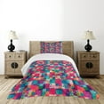 thumbnail image 4 of Ambesonne Geometric Quilted Bedspread Set 2 Pcs, Italian Grunge Dots, Twin Size, Multicolor, 4 of 5