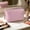 Pink, variant on Woven Cosmetic Pouch Travel Wash Bag | Light Blue, Spacious Zipper Toiletry Organizer | Soft Fabric Makeup Brush Case | Purse, Vanity, Gym Storage