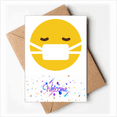 thumbnail image 1 of Sick Head Yellow Cute Online Chat Welcome Back Greeting Cards Envelopes Blank, 1 of 3