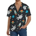 thumbnail image 3 of Fotbe Space print Short Sleeve Button Down Shirts for Men Casual Summer Beach Wrinkle Free Shirt-3X-Large, 3 of 7