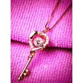 thumbnail image 5 of MABELLA Dancing Diamond Key to Heart Rose Gold Plated Sterling Silver Key Pendant Necklace, Mother's Day Gifts for Women, 5 of 7