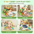 thumbnail image 4 of BUSATIA Baby Gym Play Mat for Babies Tummy Time Mat,Play Music and Lights Piano Playmat Activity Gym for Baby Boy Girl, Infant Toddler Activity Center Toys, Baby Floor Newborn Play Mat,Green, 4 of 8