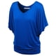 thumbnail image 4 of Puntoco Mujeres Moda Sólido Cuello en V Camiseta Blusa Batwing Manga tops Blusa Puntoco Puntoco-7900, 4 of 8