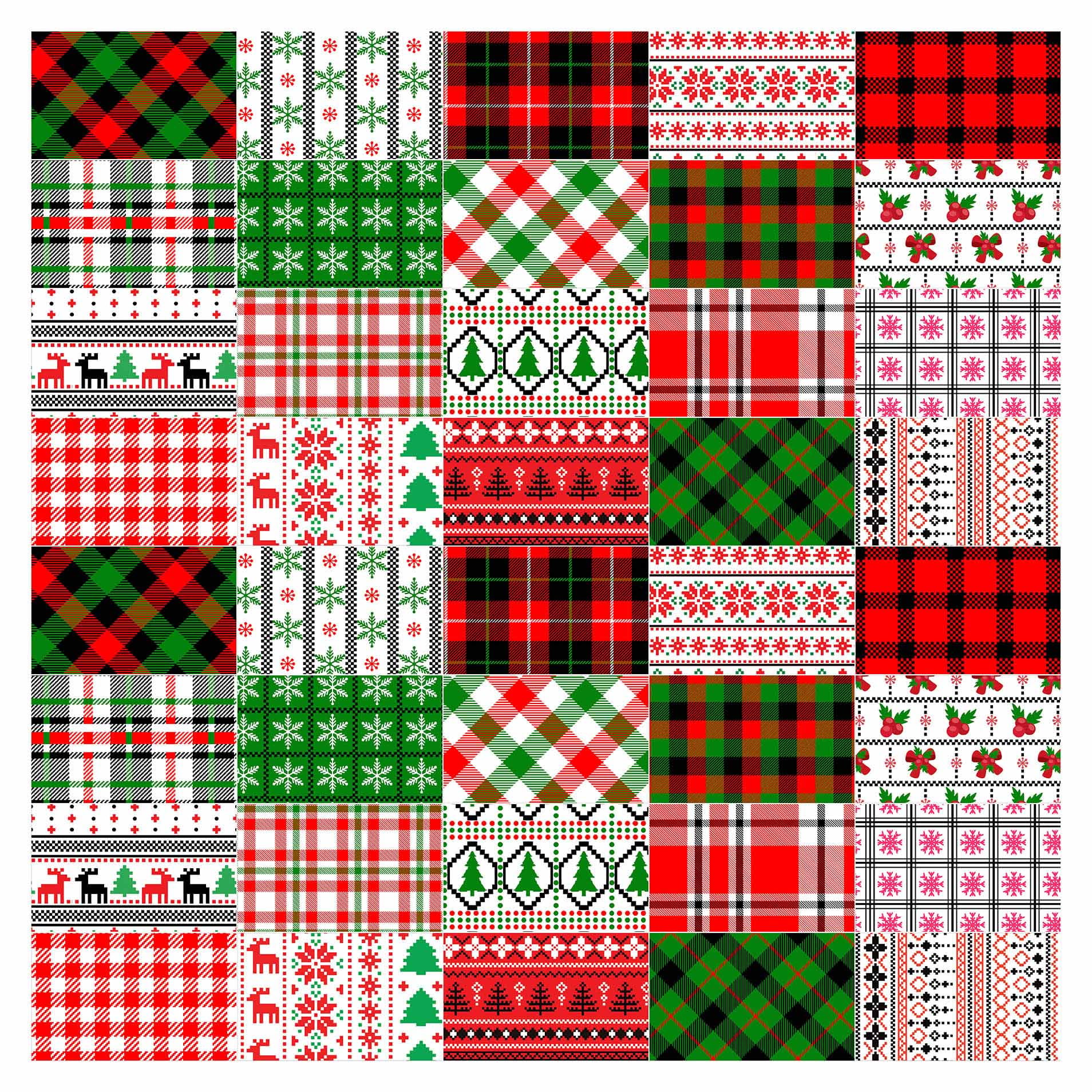 Soimoi Christmas Theme Print Precut 10-inch Cotton Fabric Quilting Squares Charm Pack DIY Patchwork Sewing Craft