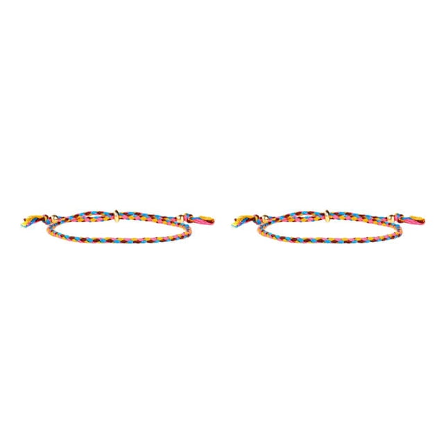 Minnieouse trenzada Mujeres Hombres Adorno de mano Pulseras de hilo ajustable con borlas Decoraciones Regalo de cumpleaños Type5 NO5