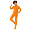 thumbnail image 3 of Rggeeun Children Orange Full Body Jumpsuit Halloween Themed Neck Stretch Slim Fit for Halloween Play Sports Fashion One-Pieces,Orange,7-8 Years, 3 of 7