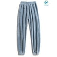 thumbnail image 2 of Deago Womens Plus Size Winter Thick Pajama Bottoms Pants Warm Coral Fleece Loungewear Home Pants (Blue), 2 of 8