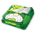 thumbnail image 3 of St. Patrick''s Day Irish Gnome with Clover Throw Blanket Soft Warm Cozy Lightweight Blankets Lucky Green Day Gift Flannel Blanket for Sofa Couch Bed Office Holiday Decorative 80"X60", 3 of 6