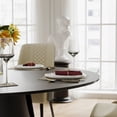 thumbnail image 4 of POVISON 59"Modern Black Round Dining Table for 6, Matte Sintered Stone Tabletop, Black Carbon Steel Base, 4 of 8