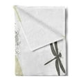thumbnail image 2 of Dragonfly Soft Flannel Fleece Throw Blanket, Spring Dandelions Botany Blossoming Petals Essence of Nature Growth Theme, Cozy Plush for Indoor and Outdoor Use, 50" x 60", Tan Army Green, by Ambesonne, 2 of 5