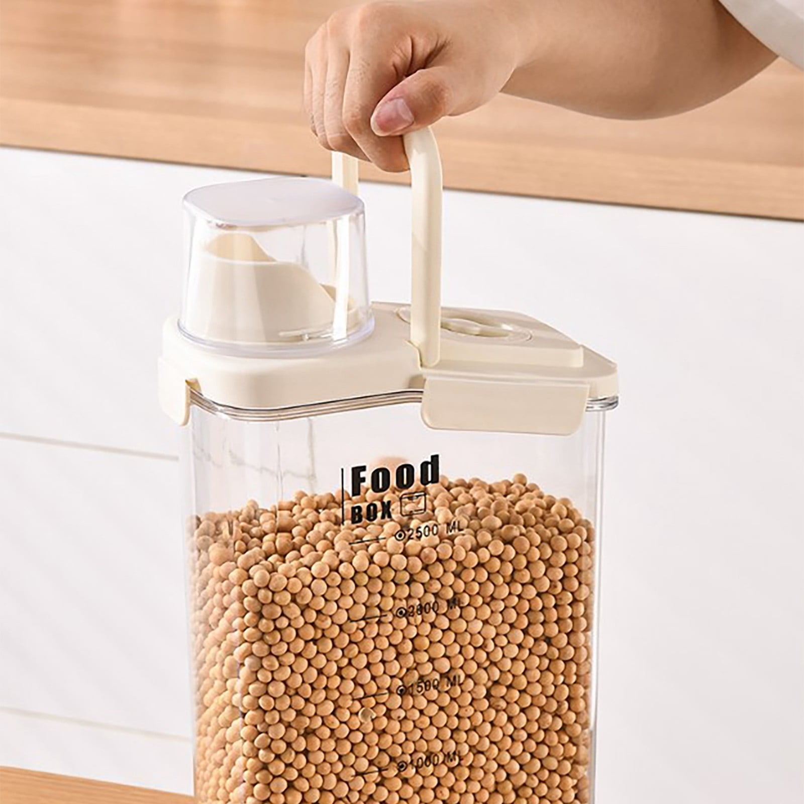 Food Storage Rice Storage Container Airtight Dry Food Kitchen Transparent Container for Oats Cereals Pasta Flour