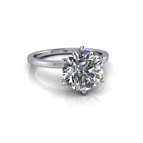 4.00 Ct Round Diamond Wedding Rings for her Solid 18K White Gold