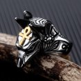 thumbnail image 1 of Anillo de acero de titanio para hombre Anillo de cabeza de chacal egipcio antiguo Dios Anubis vintage LingWen 8390615273619, 1 of 1
