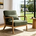 thumbnail image 2 of CQSXDA Mid Century Accent Chair with Upholstery, Solid Wood Frame and Detachable Lumbar  Pillow for Versatile Spaces, Green, 2 of 12
