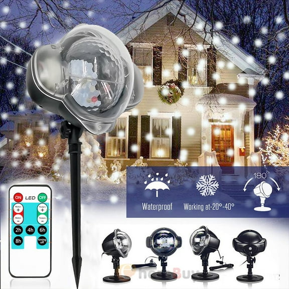 Christmas Snowflake Projector Outdoor LED Moving Snowfall Laser Light Landscape