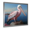 thumbnail image 2 of Designart "Poised Pink Pelican" Animals Framed Wall Art Decor - Coastal Pink Coastal Animal Entryway Framed Wall Art Print, 2 of 6