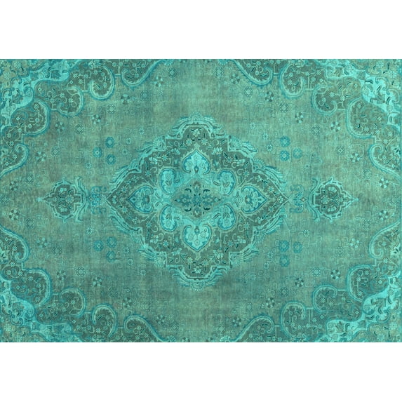 Ahgly Company Indoor Rectangle Abstract Light Blue Modern Area Rugs, 5' x 7'