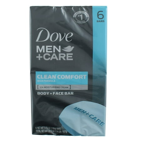 Dove Men+Care Body Soap And Face Bar To Hydrate Skin Clean Comfort More Moisturizing Than Bar Soap 3.75 Oz 6 Bars