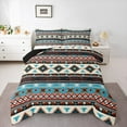 thumbnail image 2 of Manfei Boho bohemian Style Bedding Comforter Set,Vintage Aztec Geometric Twin Comforter Sets,Brown Cyan Beige Bedding Set For Men Women,Ultra Soft Home Decor Reversible,2 Pieces, 2 of 8