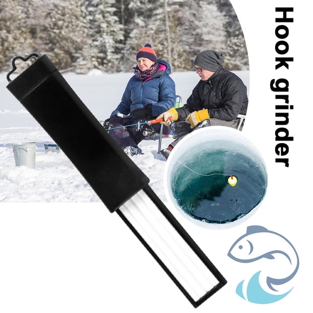 Amoladora de anzuelos de pesca, fácil de usar, herramienta afiladora de anzuelos de diamante (negro)