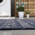 thumbnail image 3 of Haperlare Easy Cleaning Boho Area Rug 7'10" x 10'2" Textured Weave Indoor/Outdoor Navy Rug for Porch, 3 of 6