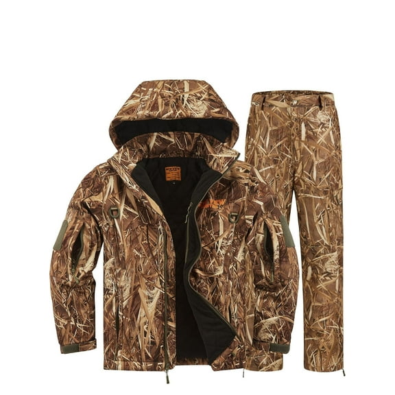 NEW VIEW Insulated Hunting Clothes for Men Cold Weather, Warm Camo Hunting Jacket and Pants, Hunting Suit for Deer Duck Hunts