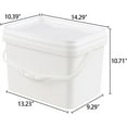 thumbnail image 2 of 5 Gallon Plastic Square Bucket with Lid for Food Storage, Set of 4 Rectangular White Food Grade Bucket with Handle, 2 of 7