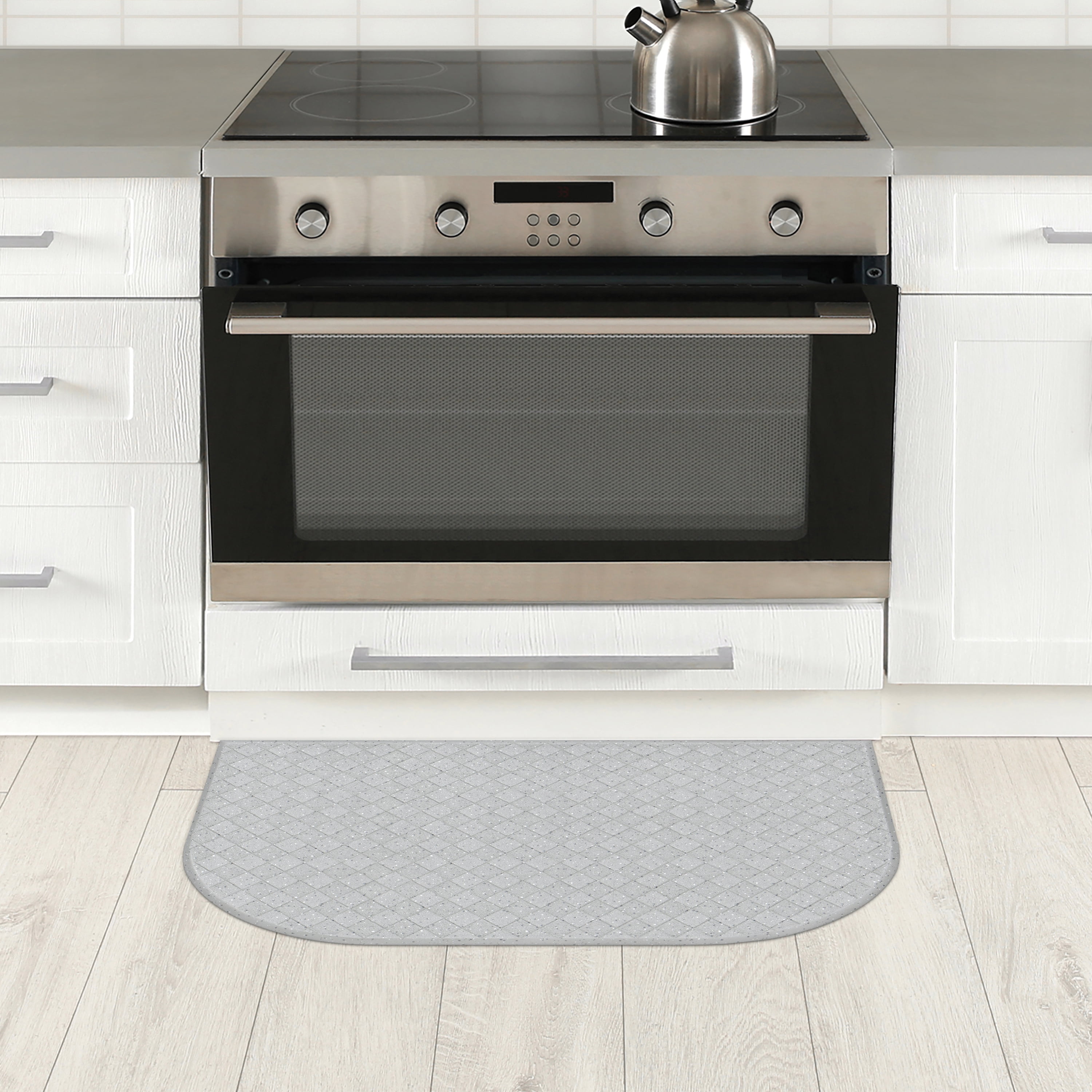 Mainstays Comfort Mate Kitchen Mat, Anti-Fatigue, D Shape, Soft Silver, 18 in x 30 in