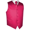 thumbnail image 4 of Men's 7-Piece Tuxedo with Flat Front Pants, Shirt, Fuchsia Vest, Tie & Cuff Links. Prom, Wedding, Formal, Homecoming, Cruise Jacket size 36R Pants waist size 30 Shirt size S, 4 of 4