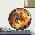 thumbnail image 5 of WOBOGO Fiery Warrior Horse Acrylic Wall Clock Battery Operated 11.9in Silent No Tick Bedroom Living Room Office Classroom Decoration, 5 of 10