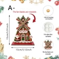 thumbnail image 3 of Christmas Wooden Windmill House,2D Gingerbread Style Christmas Tabletop Ornament for Mantel Shelf,Holiday Home Decor for Office Party Gift,5.9 Inch, 3 of 8